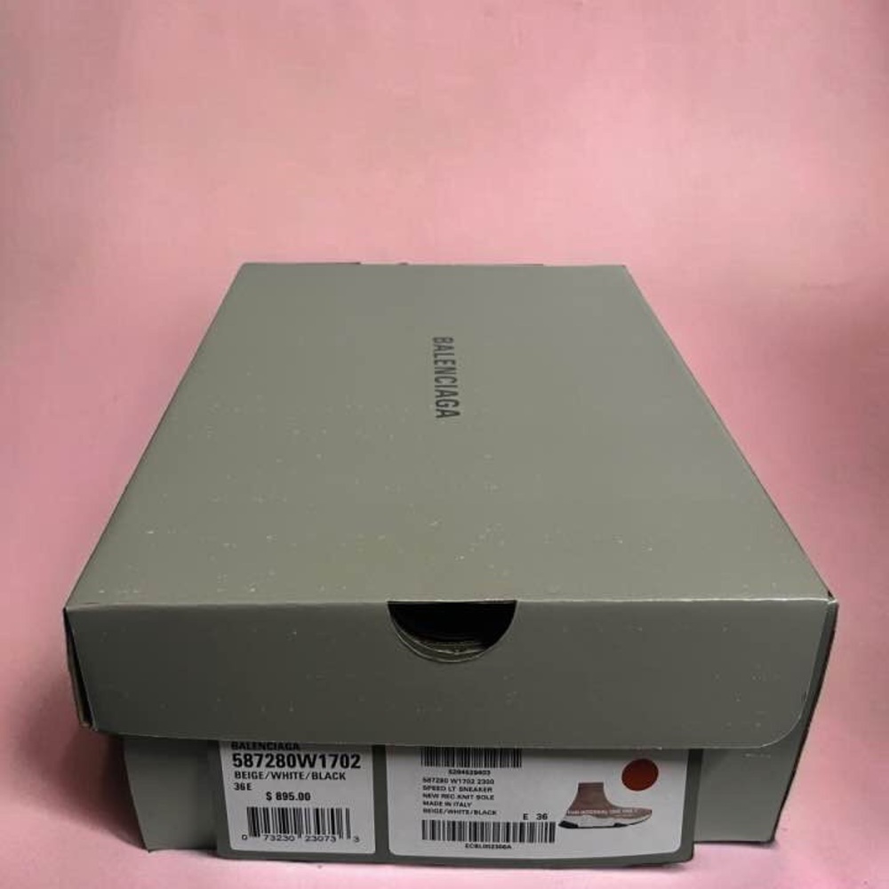 Balenciaga Speed Trainers Tan Brown White Sneaker Women Size 6 Runner Platform - Picture 12 of 12
